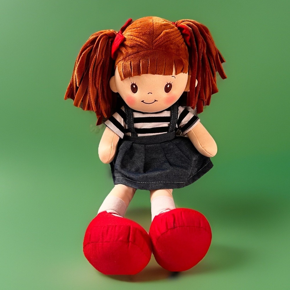 Linzy Toys Little Sweethearts Rag Doll Red Hair Pigtails 18" Plush Cloth Doll